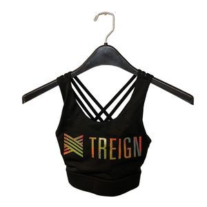 Treign | Black Strappy High Support Sports Bra with Removable Padding Size Small